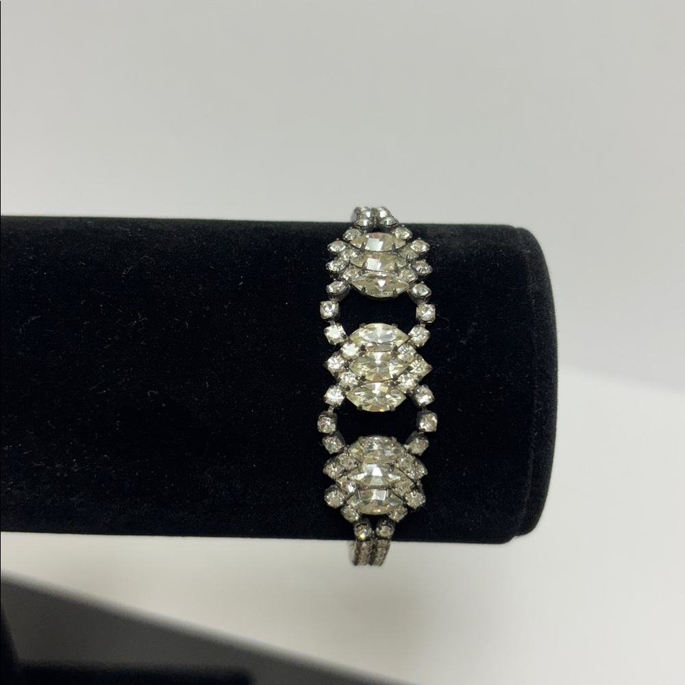 Vintage Rhinestone Bracelet with Navette stones